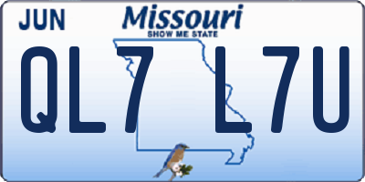 MO license plate QL7L7U