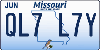MO license plate QL7L7Y