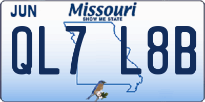 MO license plate QL7L8B