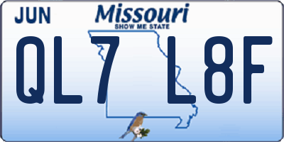MO license plate QL7L8F