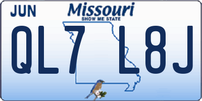 MO license plate QL7L8J