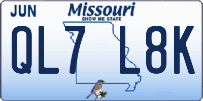 MO license plate QL7L8K