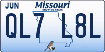 MO license plate QL7L8L