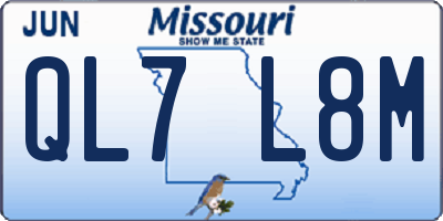 MO license plate QL7L8M
