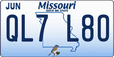 MO license plate QL7L8O