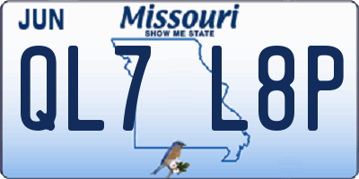 MO license plate QL7L8P