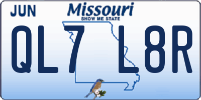 MO license plate QL7L8R