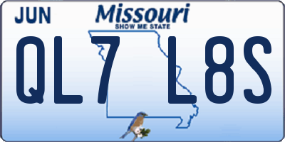 MO license plate QL7L8S