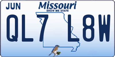 MO license plate QL7L8W