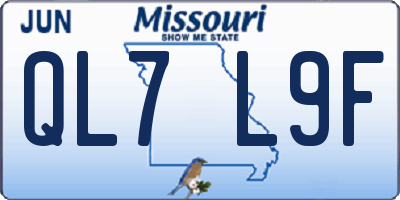 MO license plate QL7L9F