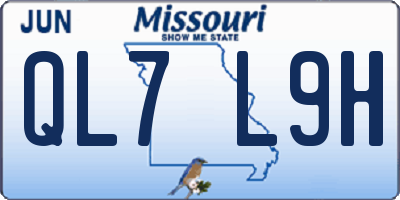 MO license plate QL7L9H
