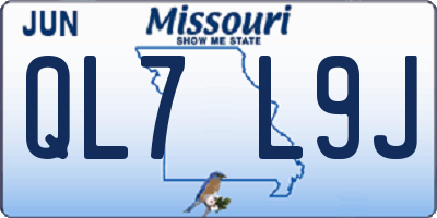 MO license plate QL7L9J