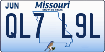 MO license plate QL7L9L