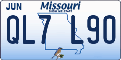 MO license plate QL7L9O