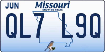 MO license plate QL7L9Q