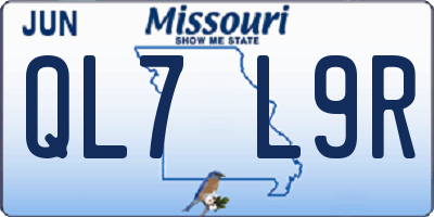 MO license plate QL7L9R