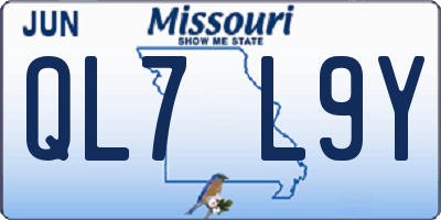 MO license plate QL7L9Y