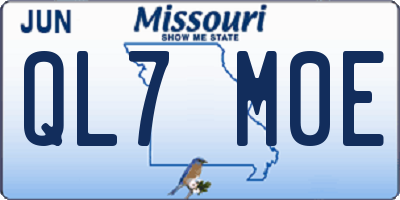 MO license plate QL7M0E