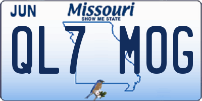 MO license plate QL7M0G