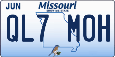 MO license plate QL7M0H