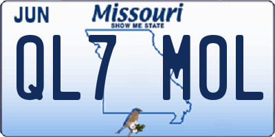 MO license plate QL7M0L