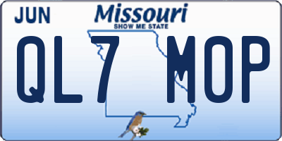 MO license plate QL7M0P