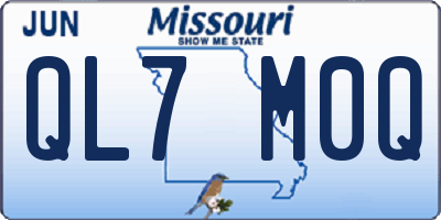 MO license plate QL7M0Q