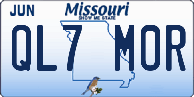 MO license plate QL7M0R
