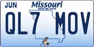MO license plate QL7M0V