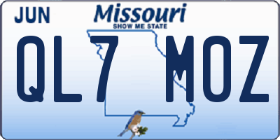 MO license plate QL7M0Z