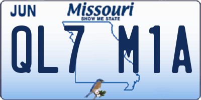 MO license plate QL7M1A