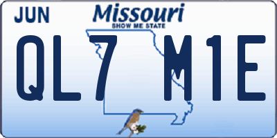 MO license plate QL7M1E