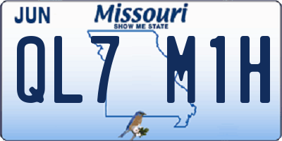 MO license plate QL7M1H