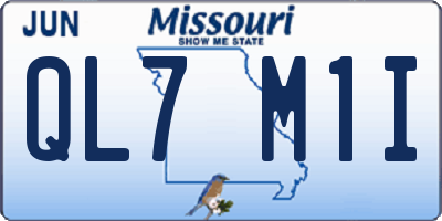 MO license plate QL7M1I