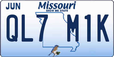 MO license plate QL7M1K