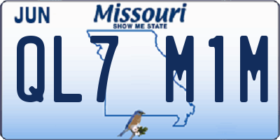 MO license plate QL7M1M