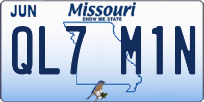 MO license plate QL7M1N