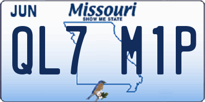 MO license plate QL7M1P