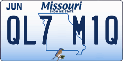 MO license plate QL7M1Q