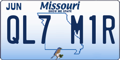 MO license plate QL7M1R
