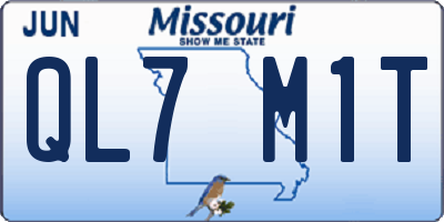 MO license plate QL7M1T