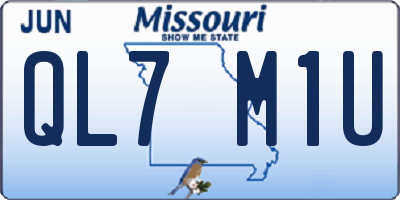 MO license plate QL7M1U