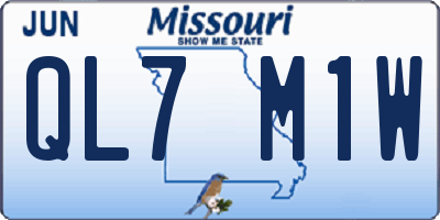 MO license plate QL7M1W