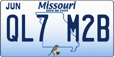 MO license plate QL7M2B