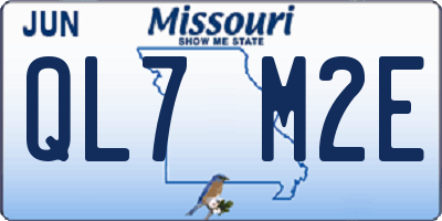 MO license plate QL7M2E
