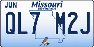 MO license plate QL7M2J