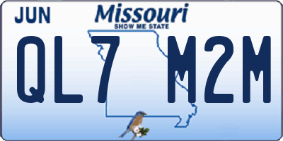 MO license plate QL7M2M