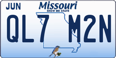 MO license plate QL7M2N