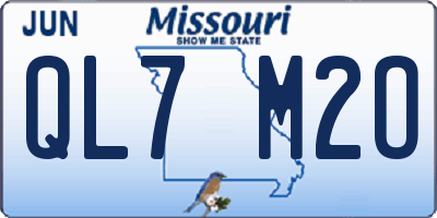 MO license plate QL7M2O