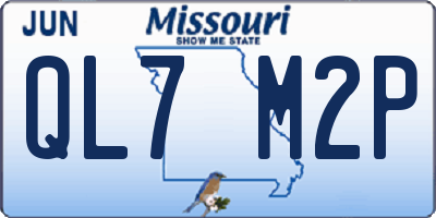 MO license plate QL7M2P